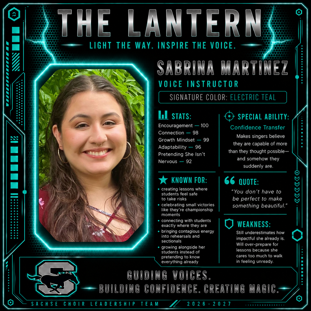 Sabrina Martinez, The Lantern voice instructor card
