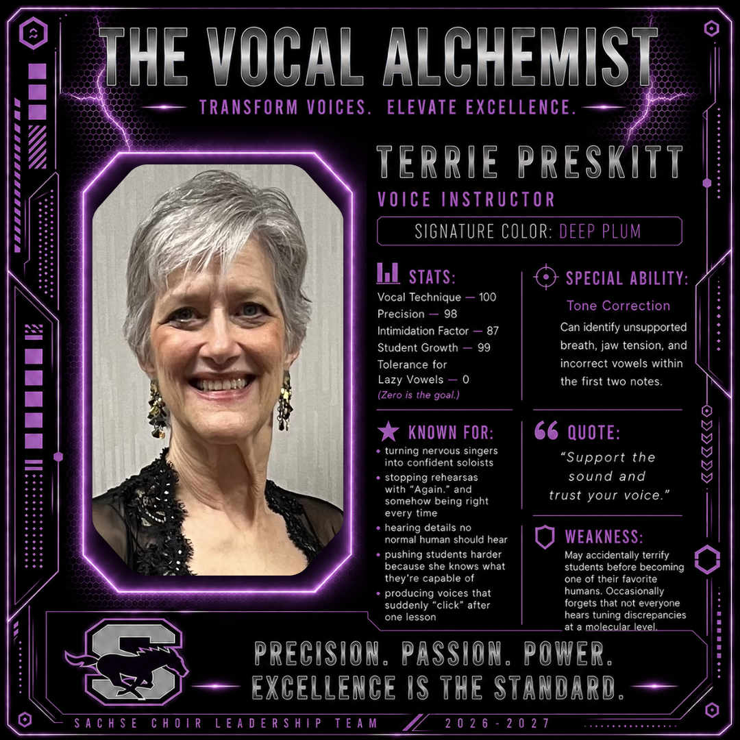 Terrie Preskitt, The Vocal Alchemist voice instructor card
