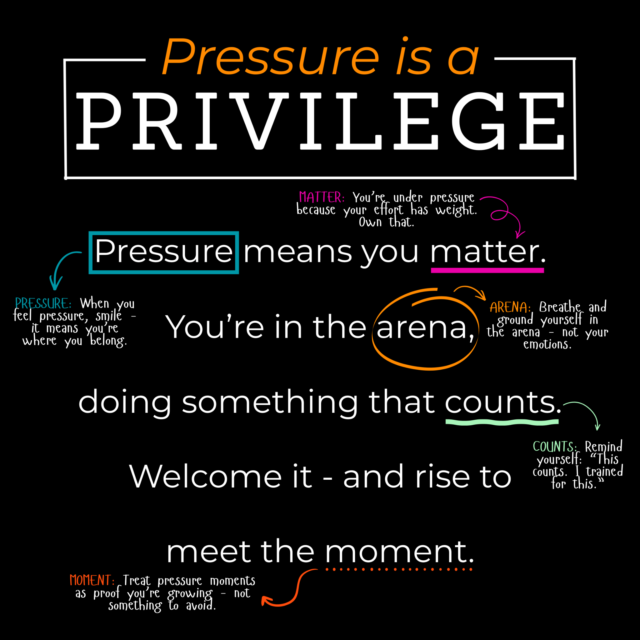 Pressure is a Privilege mindset poster