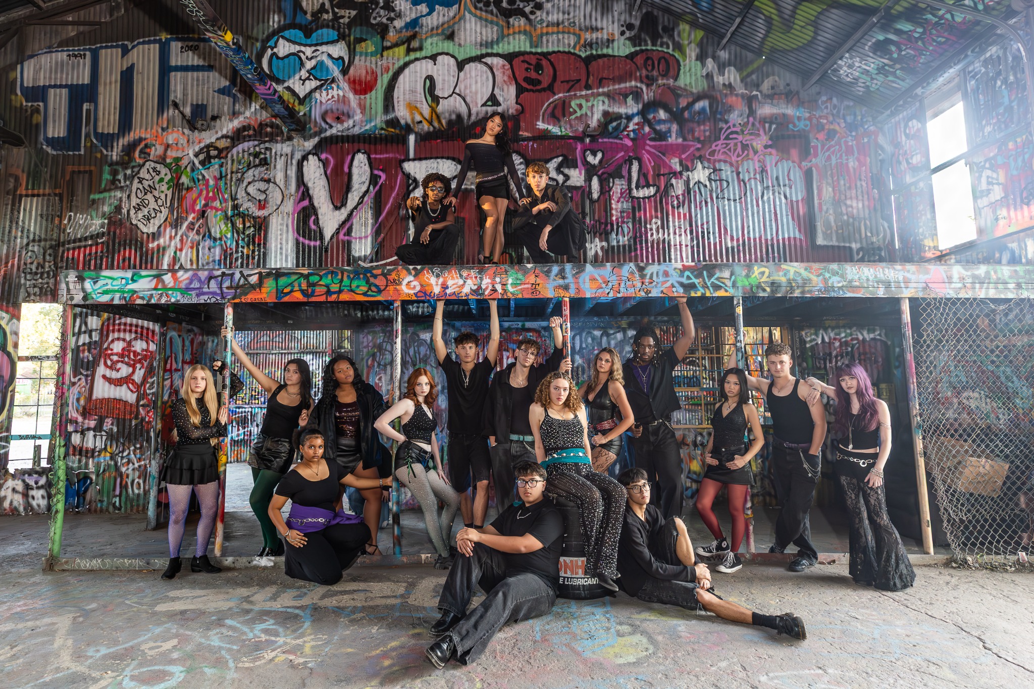 Mane Attraction group on the platform